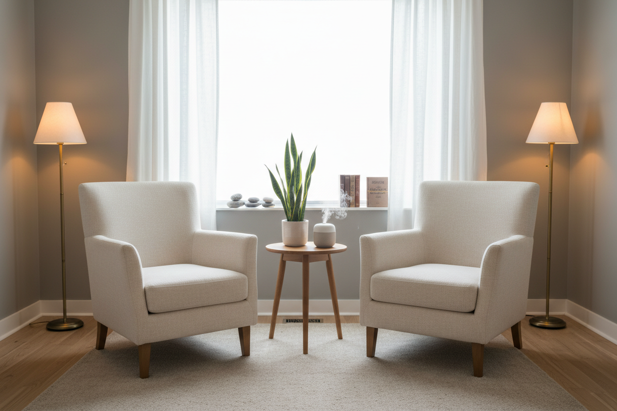 Comfortable therapy room for couples